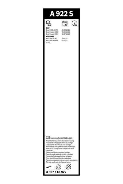 Bosch Lamelă ștergător 3 397 118 922