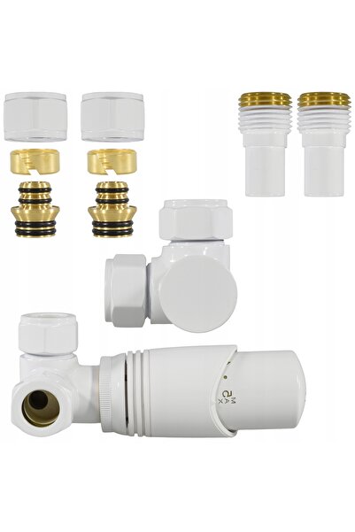 HANZELA Robinet termostatic OSIOWY ALB 1/2 "PEX 16 pentru Radiator Stânga/Dre...