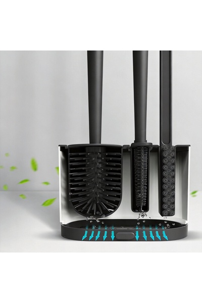 NO BRAND PERIE DE TOALETĂ PERIE DE TOALETĂ DIN SILICON NEAGRĂ DURABILĂ REZIST...