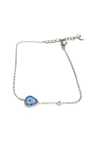 Amalfi Accessories Ατσάλινο βραχιόλι με ματάκι