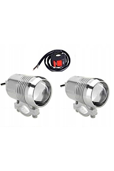 NO BRAND Lampă de lucru pentru motocicletă, halogen, QUAD U2 LED, argintie + ...