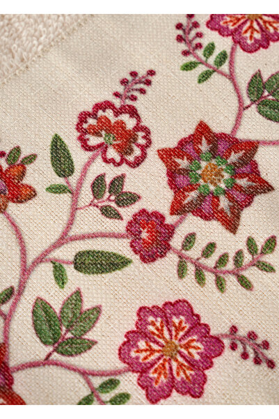 Bella Maison %100 Pamuk Grandma Bordür Baskılı El Havlusu Ekru (30x50 cm)
