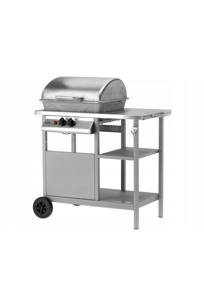 LUND GRĂTAR PE GAZ DE GRĂDINĂ CU 2 ARZĂTORI 5.5KW GRILĂ DE OȚEL NEGRU 99658