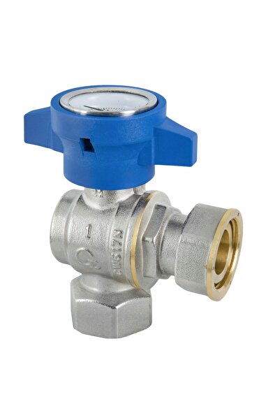 DIAMOND Robinet cu bilă cu filet de 1/2 inch, cu termometru, albastru