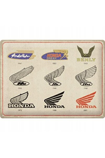 Nostalgic Art Poster metalic unic 30x40 cm - Evoluția logo-ului Honda MC - Es...