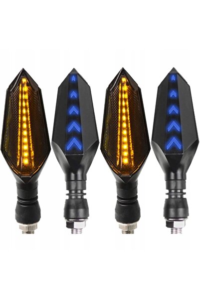 NO BRAND 4x LED DRL dinamici secvențiali pentru motociclete și ATV-uri, semna...
