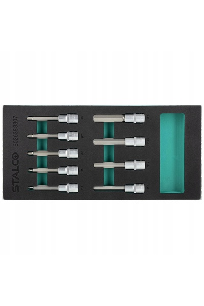 Stalco Set de biți HEX S2: H4-H17, inserție EVA, 9 piese. S026388807