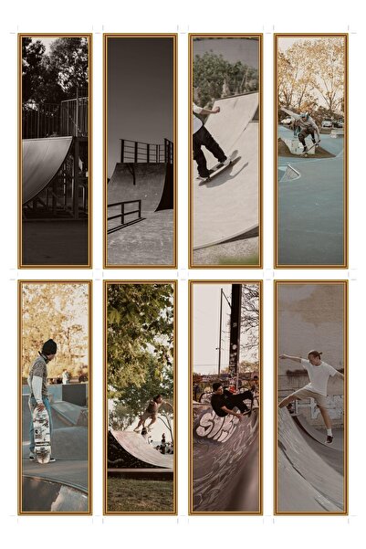 OEM Set 8 semne de carte rampă de skate, design urban colorat, carton premium...