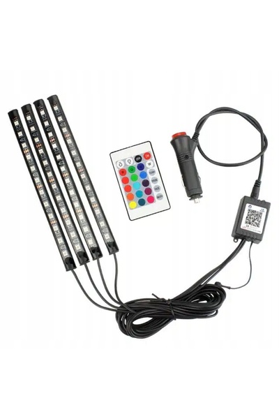 NO BRAND ILUMINARE DECORATIVĂ INTERIOARĂ AUTO, BANDĂ LED RGB 4x12, APLICATIE ...