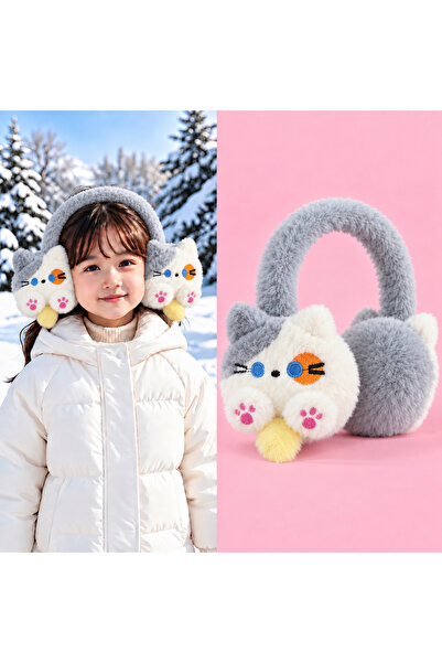 synshop Căciulă de iarnă cu urechi de pisică și labe, cu model Hello Kitty, a...