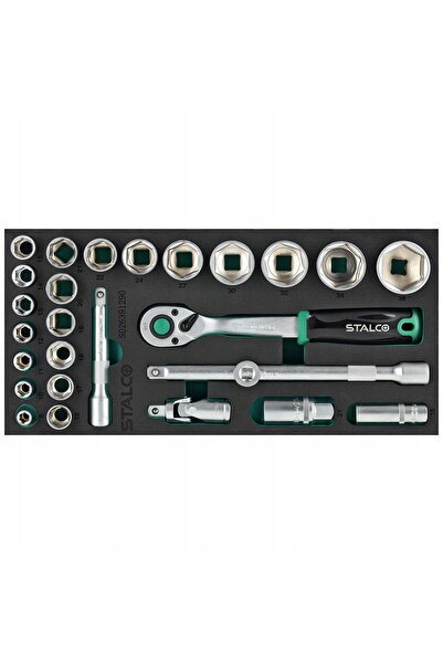 Stalco Set de chei tubulare 1/2” 8-36mm 27 piese 90T S026391290