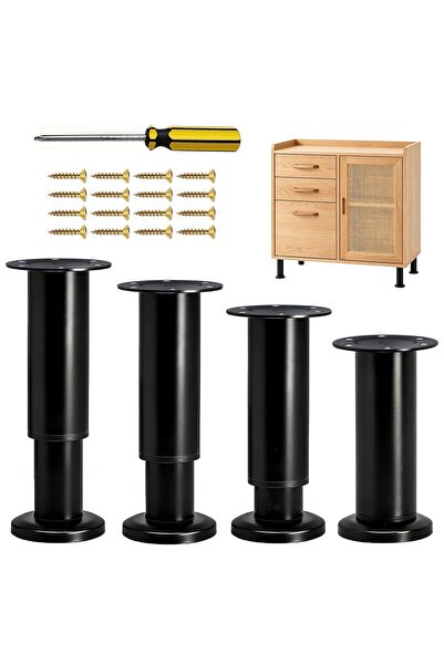 NO BRAND 4 bucăți picioare reglabile din metal pentru mobilier, pentru dulap ...