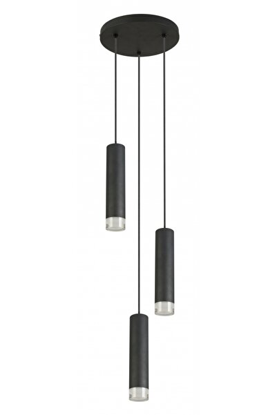 Reality INA lampă suspendată tip tub, negru, cerc 25cm, 3xE27, 340833-30
