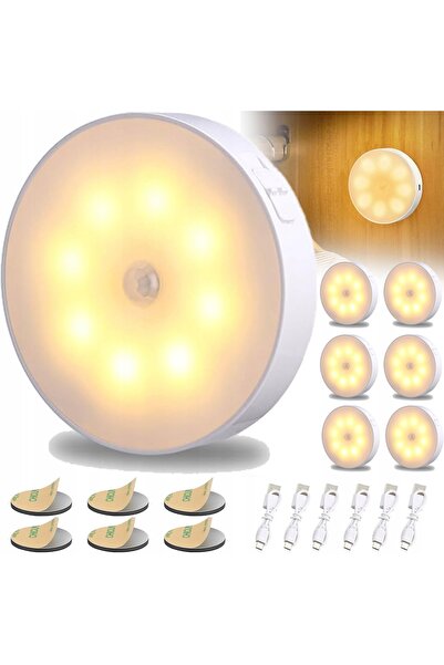 NO BRAND 6 bucăți lampă de noapte LED cu senzor de mișcare, de la amurg la zo...
