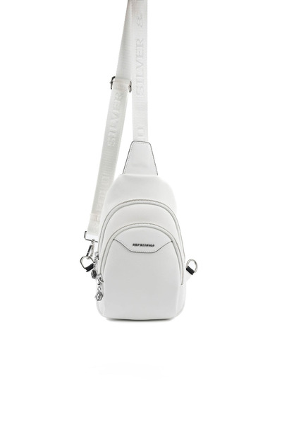 Silver Polo Weiß - Weiße, schlichte Damen-Körpertasche SP959
