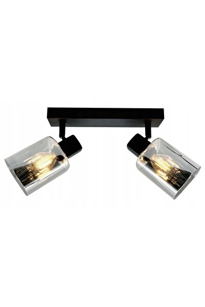 Reality Lampă cu reflector negru, bandă reflectorizantă, abajururi Harlow fum...