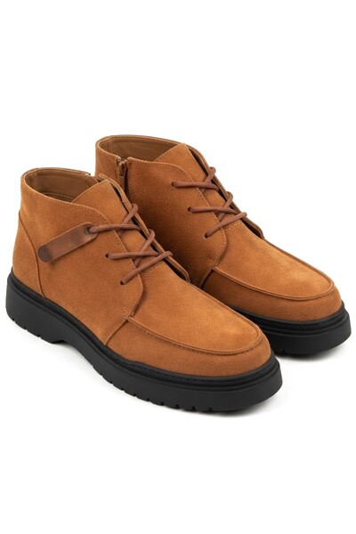 Zerenyus Zrc213 Premium Men's Lace-Up Winter Boots Brown Suede