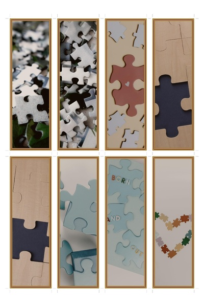 OEM Semne de carte set de 8 bucati cu tematica piese de puzzle, accesorii de ...
