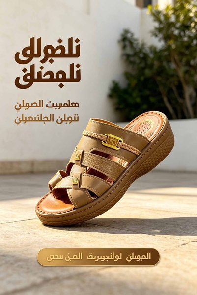 Desert Trend Hub صنادل رجالية ذات نعل سميك مصنوعة في المملكة العربية السعودية مع أشرطة مضفرة ونعل داخلي للتدليك