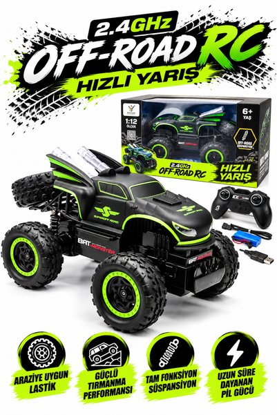 craftivio 1:12 2.4 GHz Uzaktan Kumandalı Off-Road Monster Truck – Şarjlı Full...