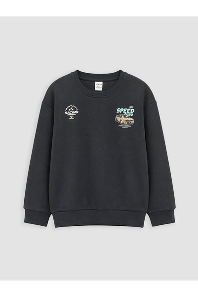 LC Waikiki سويت شيرت للأولاد مطبوع عليه أنثراسايت من Peak New Season