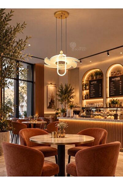 best power ثريا علاقي مودرن LED بتصميم حلزوني ذهبي 3 إضاءات - نجفة سقف فاخرة ...