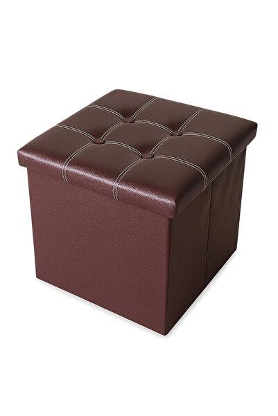 Sekekamaccs Taburet pliabil modern cu spațiu de depozitare - 38x38x38cm / maro