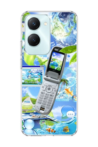 lelia Vivo Y18 Compatible Flip Phone Nature Printed Transparent Phone Case