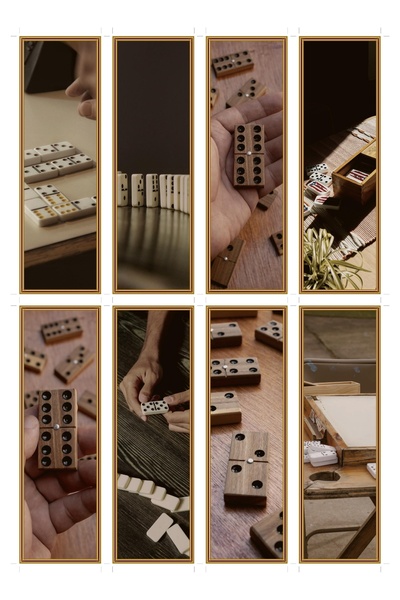 OEM Semne de Carte Set de 8 cu Tema Piese de Domino, Carton Premium, Design M...