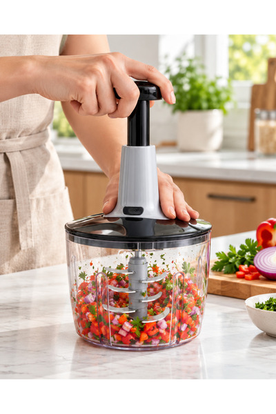 maber mutfak 5 Bıçaklı Manuel El Rondosu 2,5 L Sebze Doğrayıcı