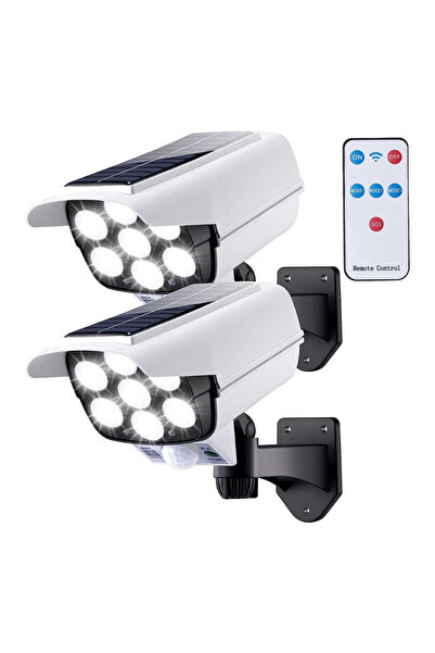 COBI SMART® Set 2 bucati lampa solara tip camera falsa, 77 LED, 50W, senzor, ...