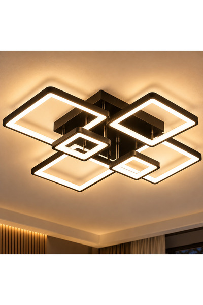 DIGITAL Merchandise Lustra LED cu telecomanda ELLA 120W, 6 Patrate, lumina Re...