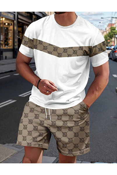 Evendi Suit, White/Brown