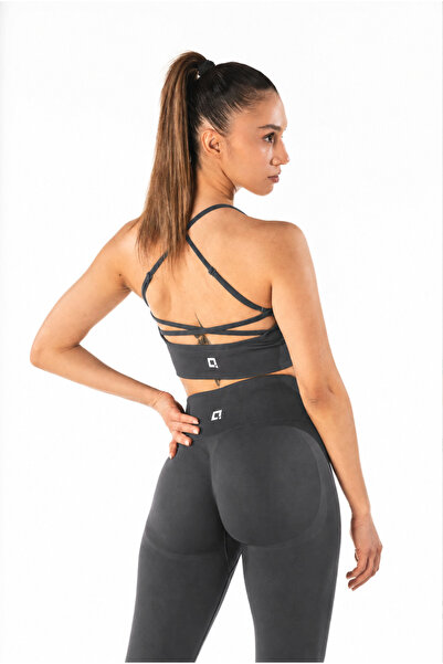 HARSFIT طقم بيلاتس ولياقة بدنية بدون خياطة مع سروال ضيق وبلوزة - بريزا وجريبا