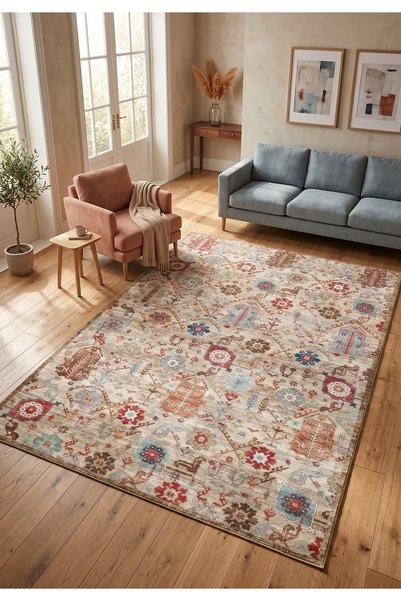 Thalia Home Kaymaz Taban Yıkanabilir Kalın Dokulu Halı & Yolluk & Mutfak Halısı