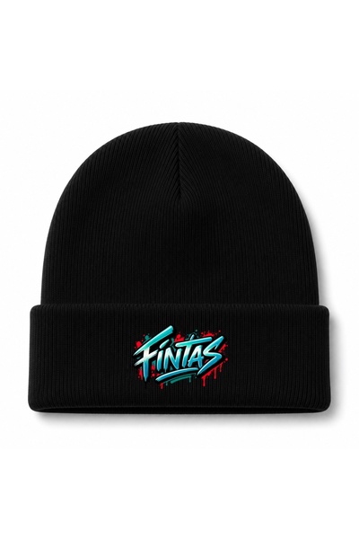 Rabona Fashion Fintas Kuwait Turquoise & Red Urban Graffiti Graphic Beanie