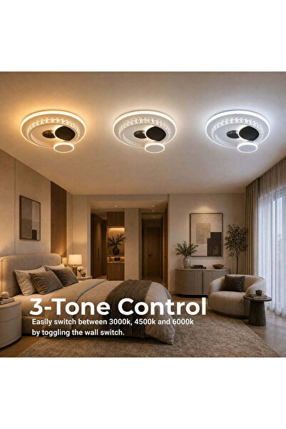 DIGITAL Merchandise Lustra LED cu cristal HELIOX, 37W, 4 Cercuri, lumina Rece...
