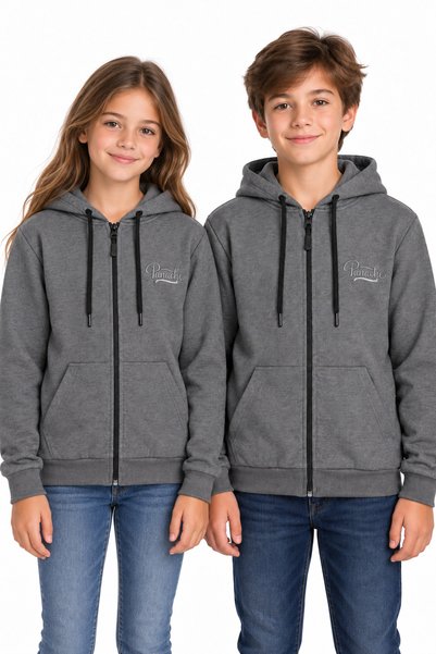 YUKO KİDS 32510-26 Hanorac unisex pentru copii cu glugă și fermoar, cu buzuna...