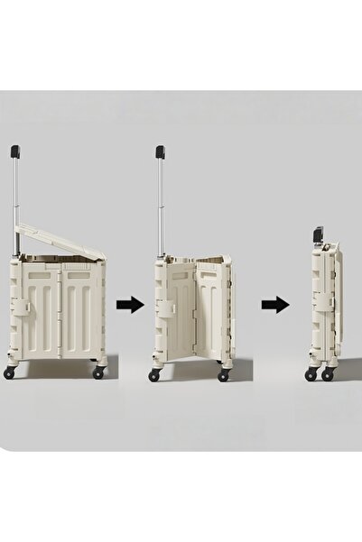 OEM Cărucior de cumpărături pliabil cu 4 roți rotative și mâner telescopic, portabil și compact, polipropilenă, 43 x 40.5 x 34 x 97 cm, SHYE-7090-B