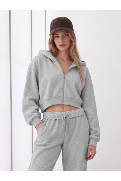 BABOKAH Kapüşonlu Crop Sweatshirt