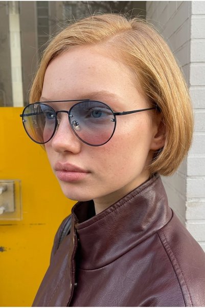 MACERATİ Suveybe Unisex Damla Ultra Light Gradient Blue Sunglasses with Uv400 Filter