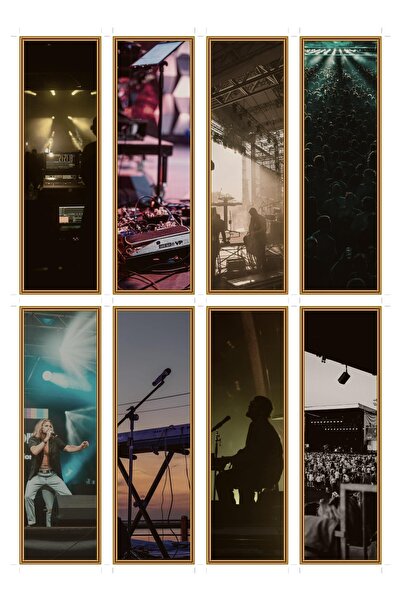 OEM Set of 8 concert stage themed bookmarks, musical design, durable cardboard