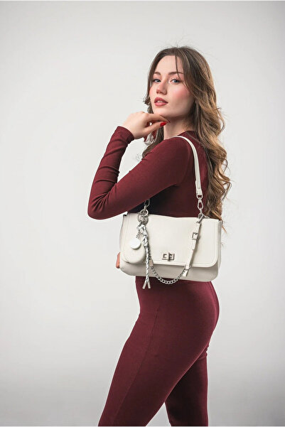 ÇÇS حقيبة كتف نسائية بتصميم أنيق مع غطاء مزين بمرآة وسلسلة، حقيبة يومية أنيقة...