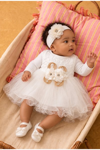 Rocha Baby فستان توتو - فستان مولوت مع باندانا وأحذية كهدية، مع باديه داخلي (...