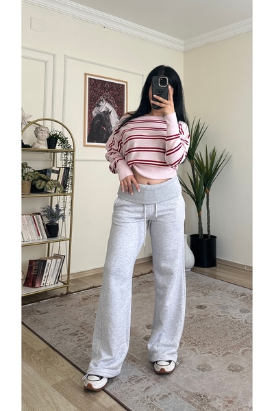 YELZEY BUTİK Pantaloni de trening ajustabili la gleznă, cu pliere în talie