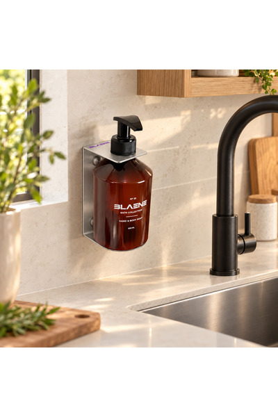 Blaene Stainless Steel No Drilling Mount Adhesive and Screw Liquid Soap Dispe...