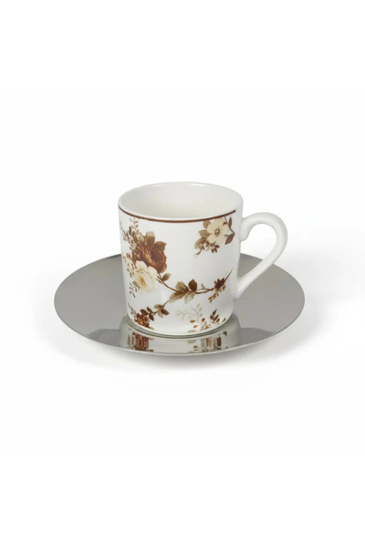 Generic 6-Piece Tea Cup Set with Rose Pattern