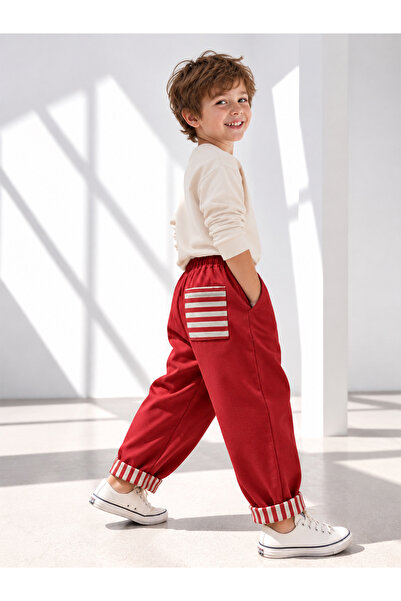 Catz Kids Dečije pantalone, mrkve kroja, crvene gabardin pantalone sa džepom ...
