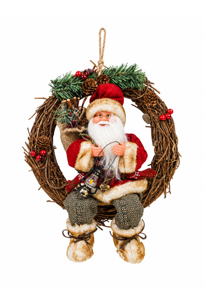party mix Ghirlandă decorativă de 30 cm pentru ușă de Anul Nou cu figurină Mo...