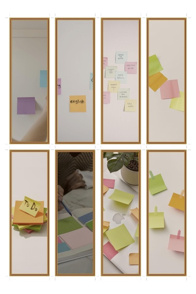 OEM Set of 8 Bookmarks with Sticky Notes Theme, Colorful Design, Durable Card...